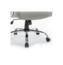 Silla de Oficina Estilo Manager en Piel Sintética Gris - 120/110x74x65 cm, Elegancia y Comodidad